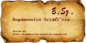 Bogdanovics Szidónia névjegykártya